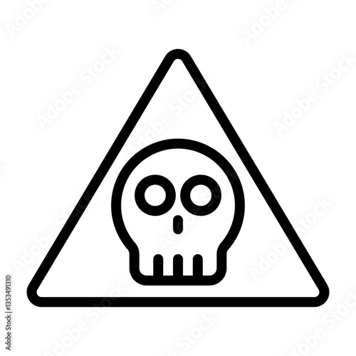 Poison Control Sign Vector Line Icon Design