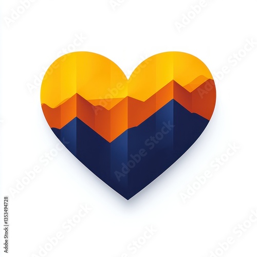 Heart-Shaped Colorado State Flag Illustration for Colorado Day Celebration