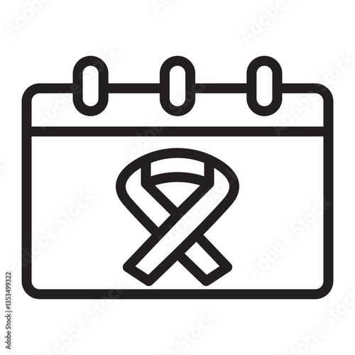 Cancer Charity Event Vector Line Icon Design