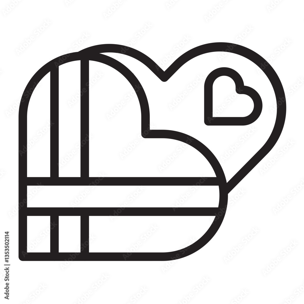 Fototapeta premium Chocolate Truffle Box Vector Line Icon Design