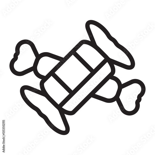 Chewy Toffee Vector Line Icon Design