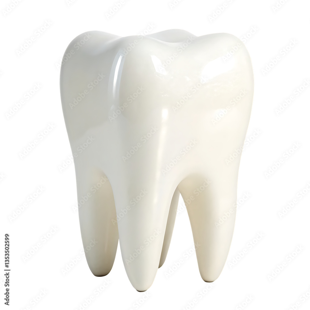Realistic 3D Tooth Model on White Background Realistic 3D Tooth Model on White Background
