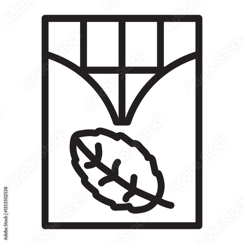 Mint Chocolate Vector Line Icon Design