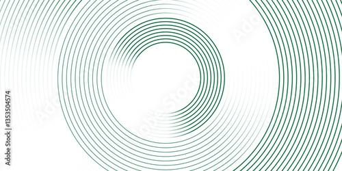 Abstract white color horizontal banner background with green circle lines. overlap layer on bright space with lines effect decoration. Geometric stripe line art design. Modern green lines.