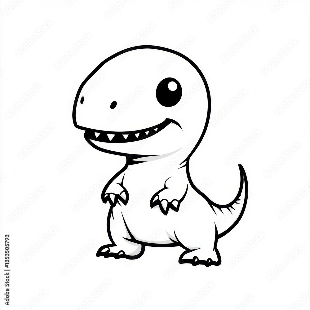 Fototapeta premium Adorable Cartoon Dinosaur