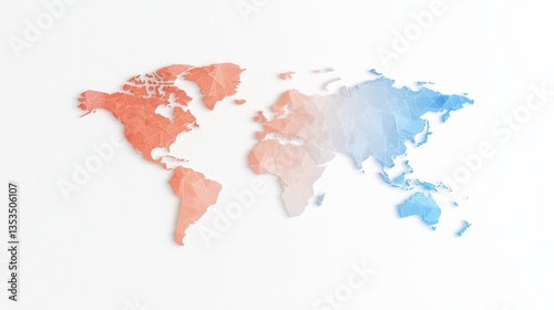 Fototapeta Naklejka Na Ścianę i Meble -  Globe Data Visualization and Analytic World map with heatmaps and data visualizations, white background, representing global data analysis and reporting