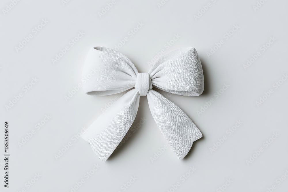 Naklejka premium Elegant white bow, simple and decorative