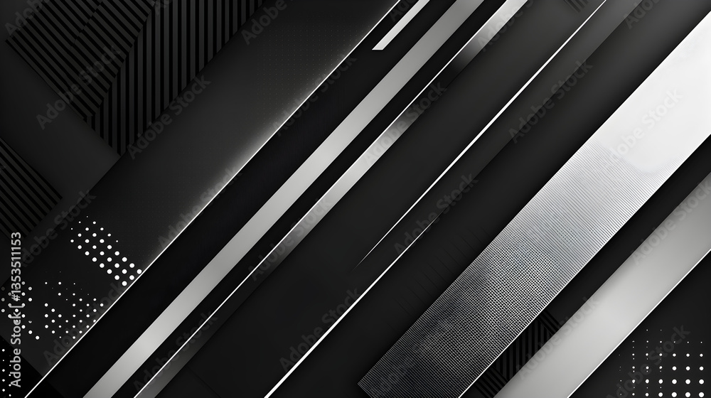 Obraz premium Sleek black and grey geometric abstract design with smooth curved lines, futuristic stylish background for high-end artistic visual concepts.