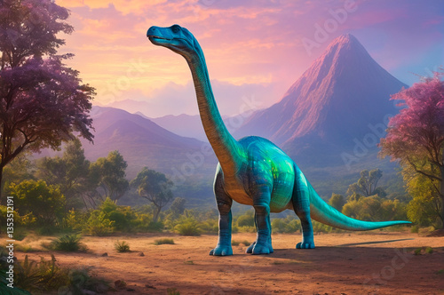 A holographic the diplodocus. Generative AI.