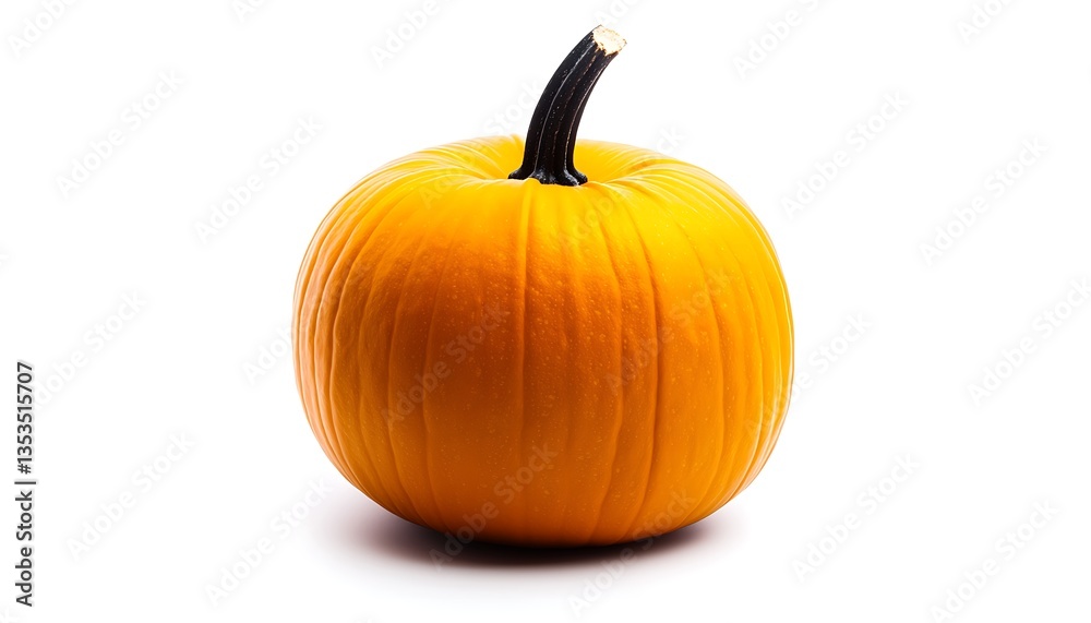 Obraz premium Single Orange Pumpkin for White Background.