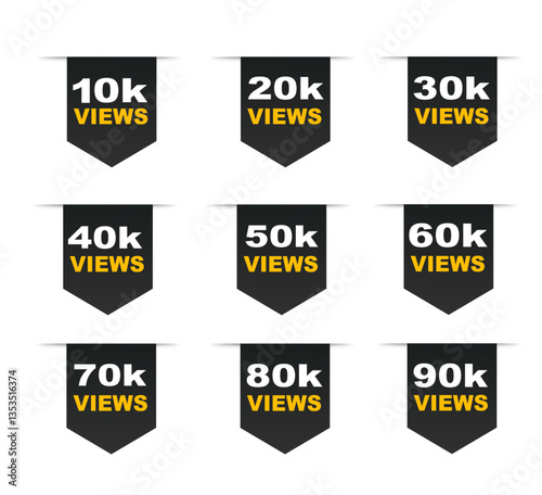 Download this Views Celebration Thumbnail Banner Set 10k To 90k, Ten Thousand Views, 10k Views, 50k View background or vector4