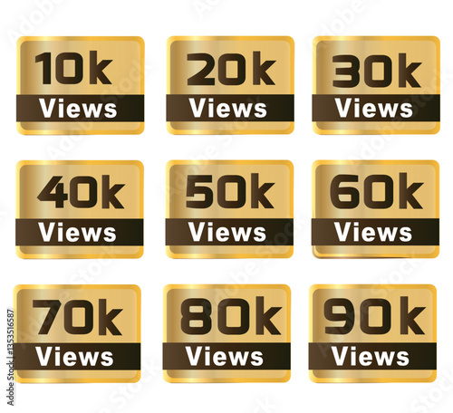Download this Views Celebration Thumbnail Banner Set 10k To 90k, Ten Thousand Views, 10k Views, 50k View background or vector7