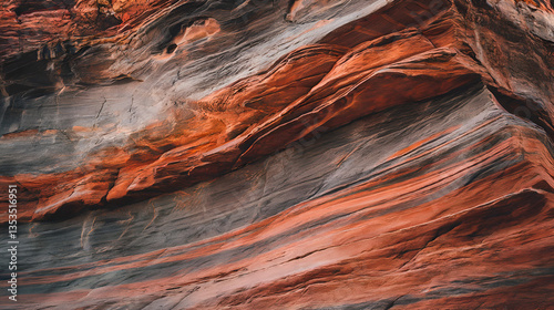 Striking red and gray rock formations create a vibrant natural texture. Uploaded to Adobe Stock for its pattern, fire, nature, and water depiction.