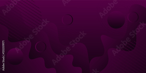 Abstract dark purple wave fluid 3D pattern background. Trendy geometric shape design. Vector Eps10