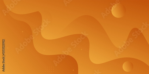 Orange dynamic abstract vector background with simple wave design. Creative gradient background. Smart 3D cover design for business design. Vector Eps10