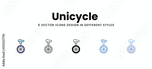 Unicycle  vector icons set stock illustration