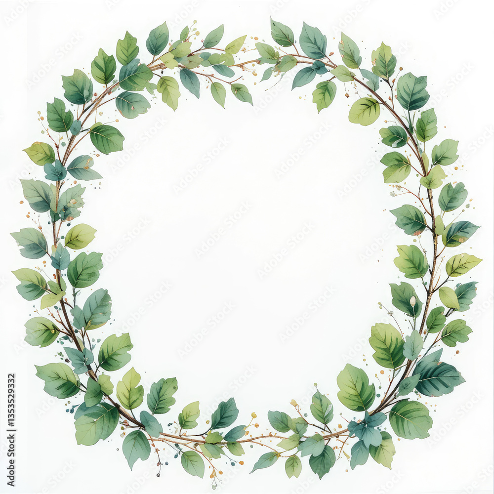 Fototapeta premium green leaves border