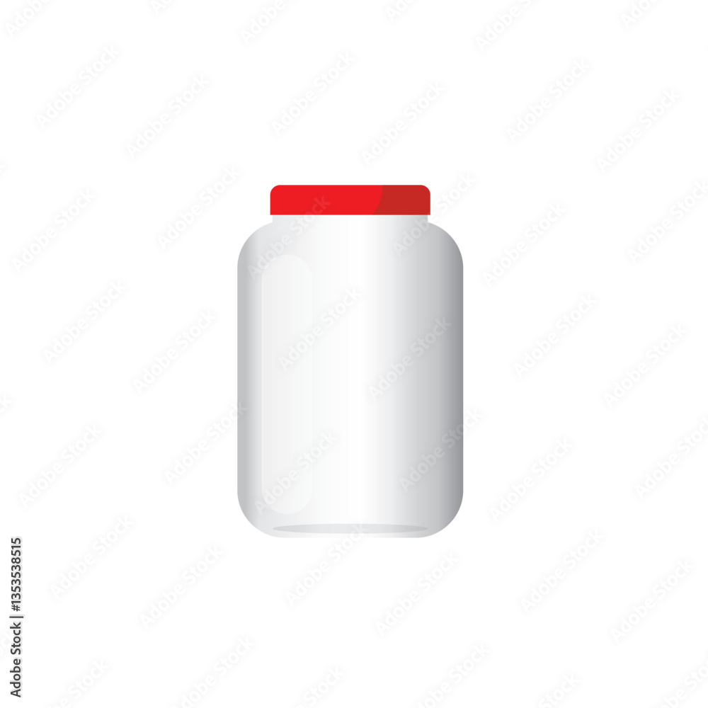 Glass Jar for canning and conservation. Vector empty jar design template with cover or lid on transparent Glass Jar for canning and conservation. Vector empty jar design template with cover or lid on transparent