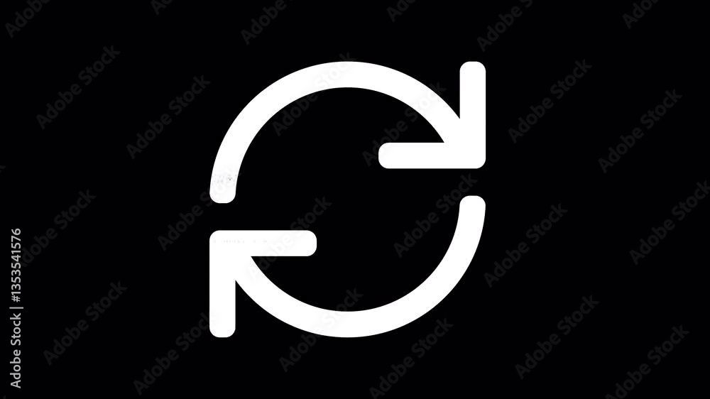 Icon sync is distorted. Glitch. Noise, chromatic aberration, geometric distortion. Transparent background, looped. In-Out looped. Alpha BW at the end Icon sync is distorted. Glitch. Noise, chromatic aberration, geometric distortion. Transparent background, looped. In-Out looped. Alpha BW at the end