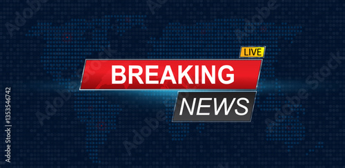 Vector illustration breaking news background blue