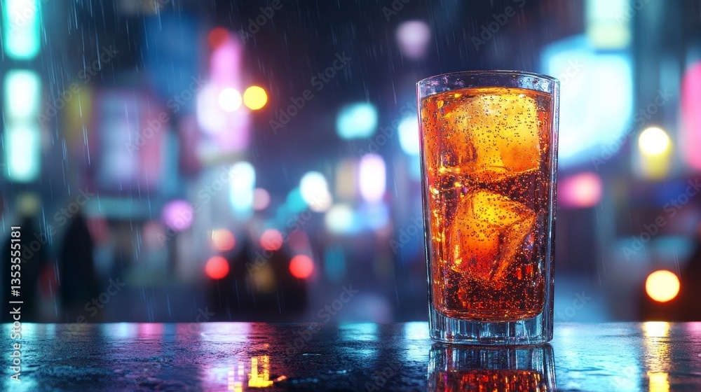Refreshing Beverage in Rain Refreshing Beverage in Rain