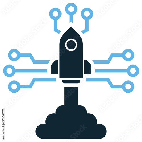 tech startup icon vector representing innovation, digital business, and entrepreneurship. Ideal for modern companies, technology firms, and venture growth.