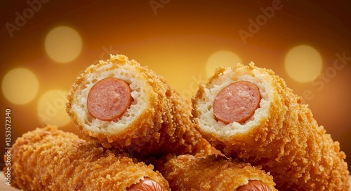 Crispy Fried Sausage Rolls Delicious Snack Food Appetizer