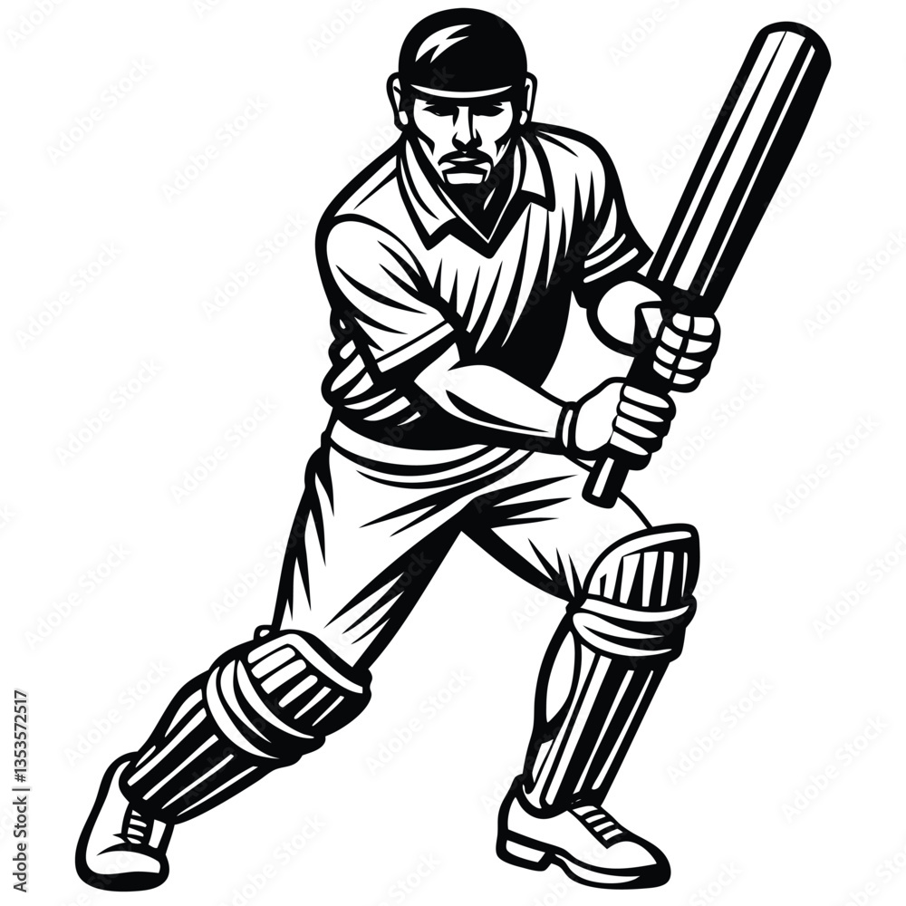 black and white Cricket Player Hit Ball with Bat black and white Cricket Player Hit Ball with Bat
