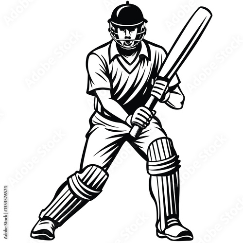 Cricket player logo template design