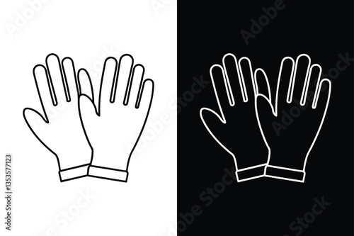 Surgical Gloves Icon. Clean Vector Line Design for Safety & Protection