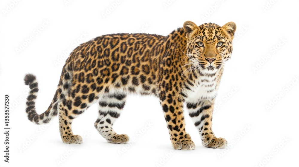 Fototapeta premium Amur Leopard isolated on white background