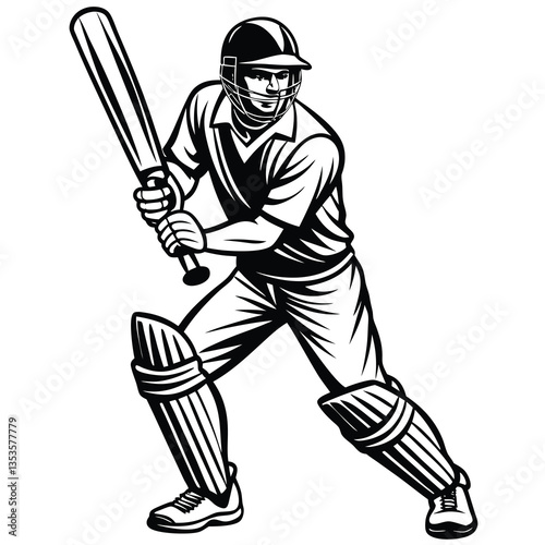 Cricket player logo template design