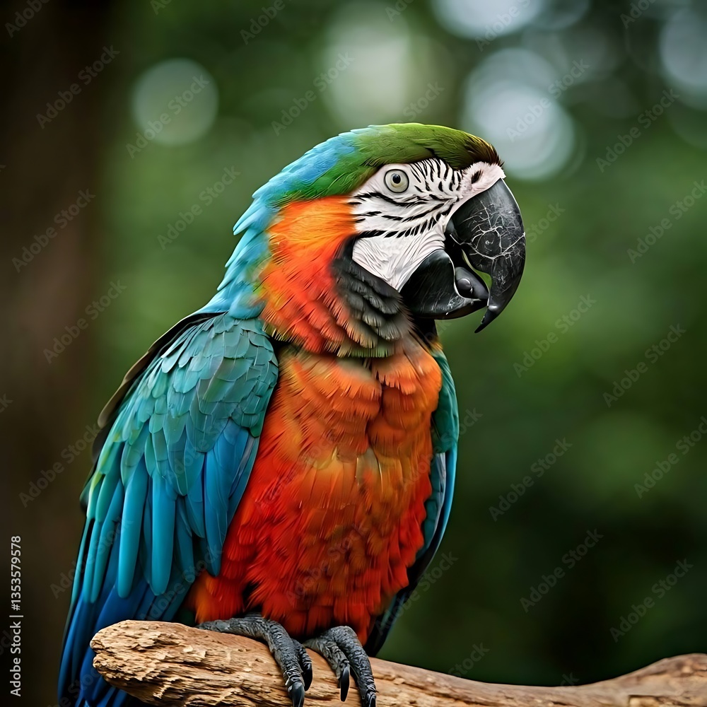 A mischievous parrot perched on a tree branch, with vibrant feathers in bright colors. A mischievous parrot perched on a tree branch, with vibrant feathers in bright colors.