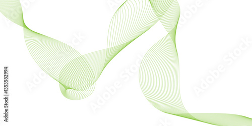 abstract green wave lines on a white background, green smoke motion abstract on white background for design, abstract background made form colorful lines.