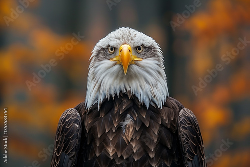 A bald eagle perched on a forests