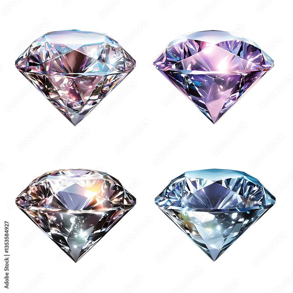 A Collection of Colorful Multi-Faceted Gemstones A sparkling assortment of different gemstones, reflecting light with a prismatic effect. A Collection of Colorful Multi-Faceted Gemstones A sparkling assortment of different gemstones, reflecting light with a prismatic effect.