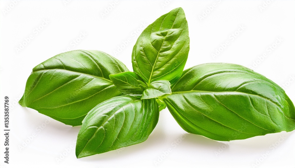 Fototapeta premium seasoning herb fresh leaves basil isolated on transperent background