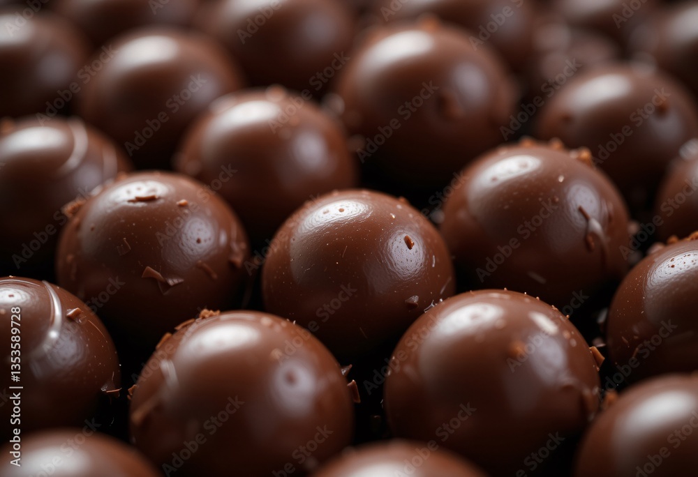 Close up of Chocolate Truffles, Delicious chocolate truffles, perfect for dessert or gift. Close up of Chocolate Truffles, Delicious chocolate truffles, perfect for dessert or gift.