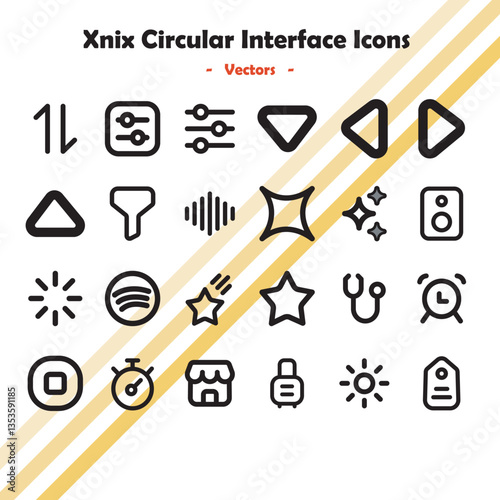 Xnix Circular Interface Icons Collection batch 20