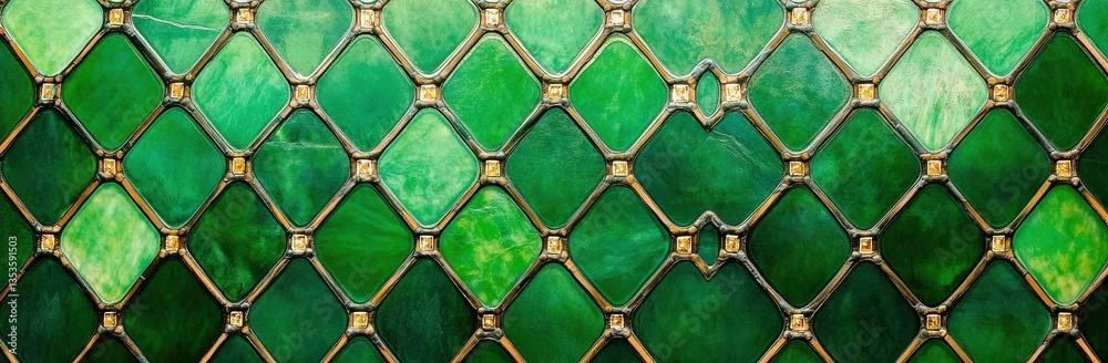 Naklejka premium A vibrant green textured background featuring diamond shapes, creating an intricate and visually appealing design.