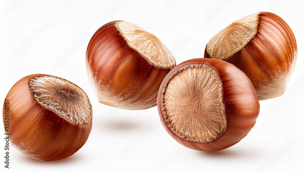 falling hazelnut isolated on white background full depth of field falling hazelnut isolated on white background full depth of field
