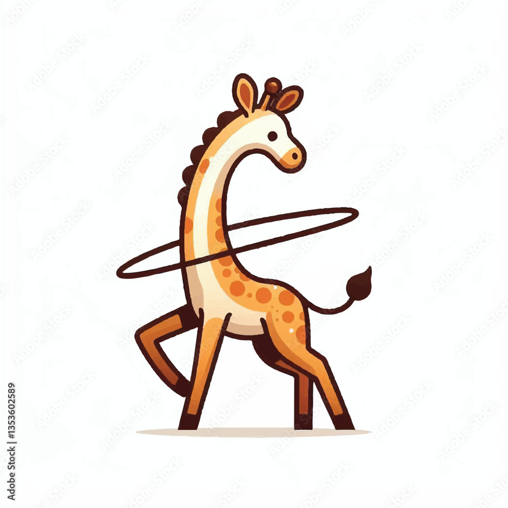 Fototapeta premium Safari-Themed Giraffe Dancing Happily