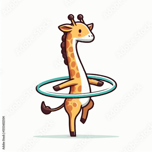 Modern and Stylish Giraffe Illustration in Flat Vector Art