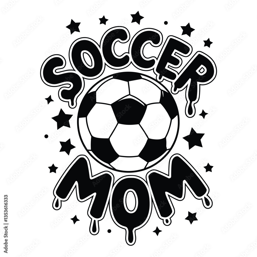 Obraz premium Soccer Mom with Ball and Stars Design