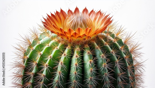 vibrant cactus with intricate spines and texture transparent background