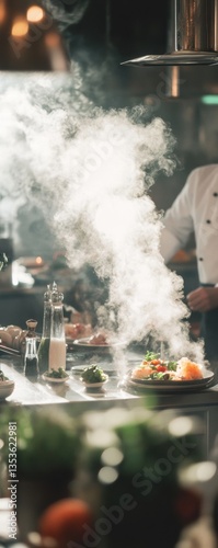 Culinary Avant-Garde Immersive Gourmet Pickling Experience - Steam-Infused Artisan Cuisine Revealing Innovative Gastronomy Techniques in High-End Professional Kitchen