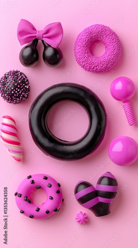 Fototapeta premium Pink Candy Confectionery Arrangement