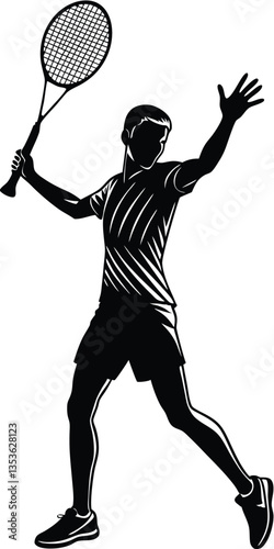 tennis player silhouette vector