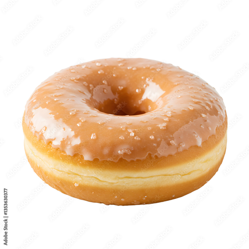 Glazed Donut with Sprinkles Close Up on White Background Glazed Donut with Sprinkles Close Up on White Background