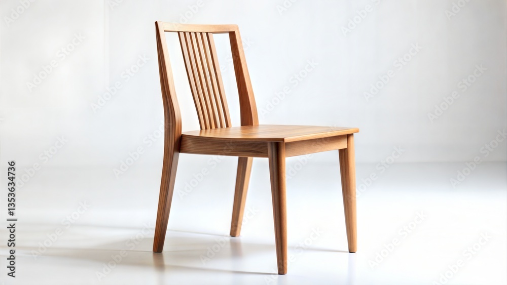 Fototapeta premium Minimalist Wooden Chair Design.